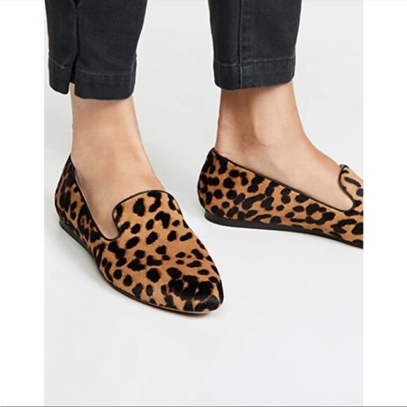 Veronica Beard Griffin Flat Loafers in Leopard Size 36.5 Leather Cowhide - Picture 2 of 7